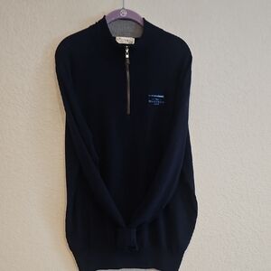 Peter Millar | Men's Navy 1/4 Zip Merino Silk The Madison Golf Club Sweater L